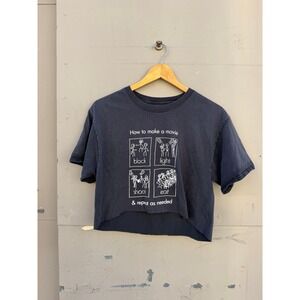 Hanes Cropped Graphic Tee Women M Black How To Make A Movie Film Crew Shirt
